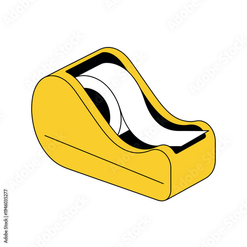 A yellow tape dispenser on a white background
