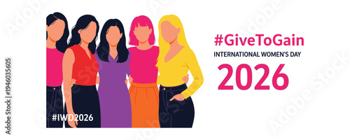 Diverse women supporting women's empowerment campaign 2026