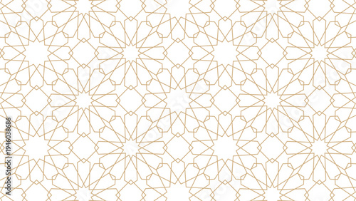 Bild auf Leinwand Abstract geometric seamless pattern in Arabesque style, Elegant Gold Floral Patt