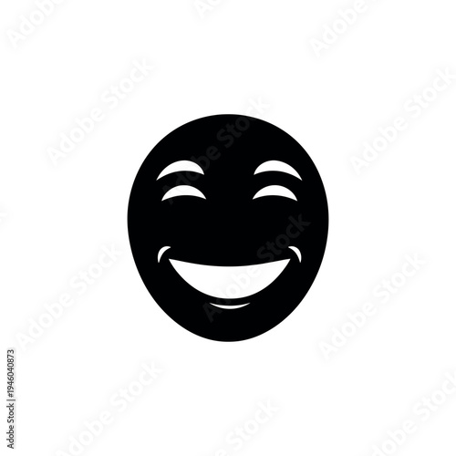 Black Smiling Face Emoji with Closed Eyes.