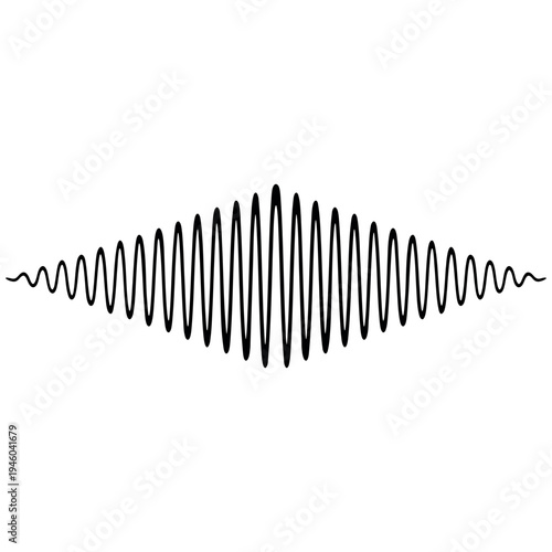 Amplitude modulation waveform signal illustrating carrier frequency envelope variation