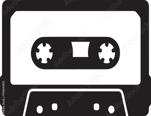 Retro Music Cassette Tape Silhouettes