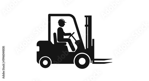 Man driving a forklift vehicle.