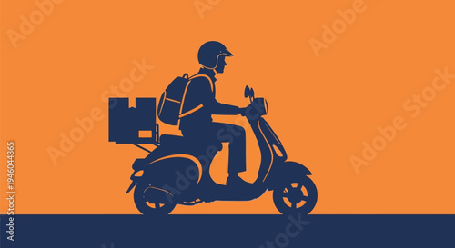 Delivery Rider on a Scooter Vehicle.