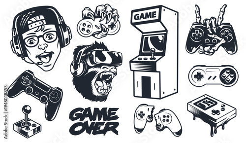 Retro gaming icons