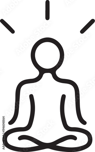 A person meditating in a serene and peaceful environment with rays of light emanating from above