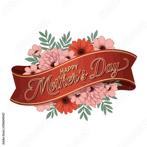 Happy Mother's Day floral banner design.