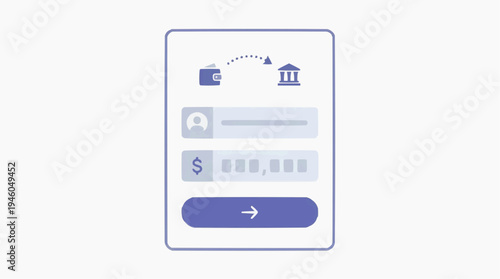 Mobile Banking Transfer Form Interface For Secure Money Payment And Account Deposit