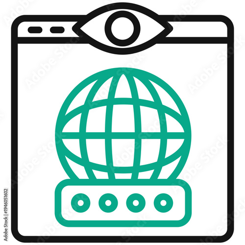 Visibility Outline Dual Tone Icon. Mini Illustration For Modern Concept, Ui, Ux Web And App Development. Related To Seo And Online Marketing.