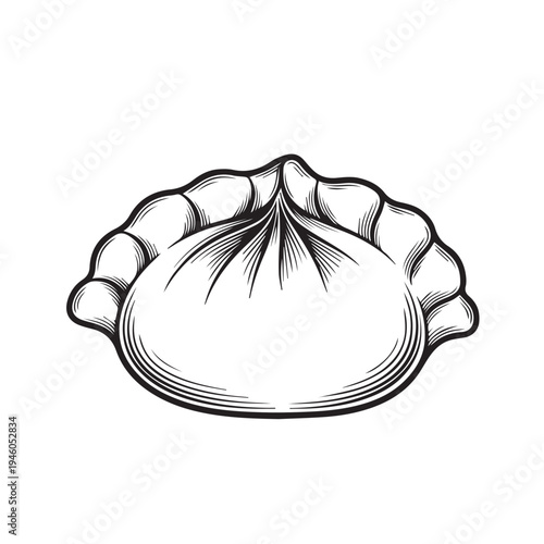 Steamed Dumpling Illustration Dim Sum Food Asian Cuisine Vector Graphic
