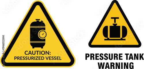 Pressurized Vessel and Gas Tank Warning Sign for Industrial Pressure Safety
