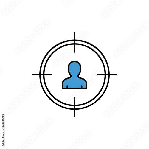 Target Audience Icon with Crosshair Vector Customer Focus Marketing Concept