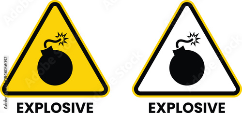 Explosive Material Warning Sign Vector for Industrial Safety and Hazardous Substance Alert