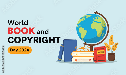 World book and copyright day 2024 celebration with educational elements