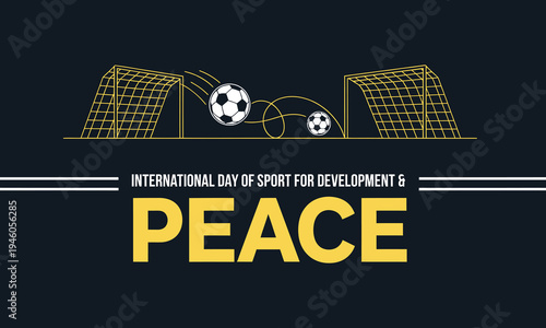 International day of peace soccer balls and goals graphic