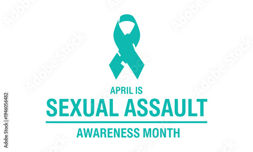 Sexual assault awareness month teal ribbon logo