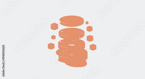 Vector illustration of stacked orange stones