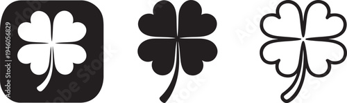 Four leaf clover good luck icon.