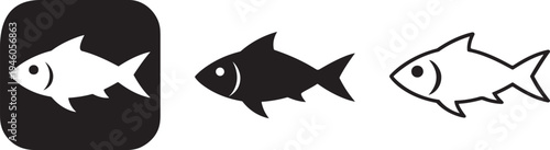 Fish seafood line icon for apps.