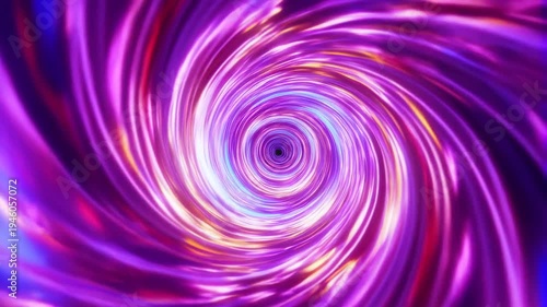 Bright Animated Cosmic Light Show. Dynamic Neon Whirlpool Creating Mesmerizing Visual Effects