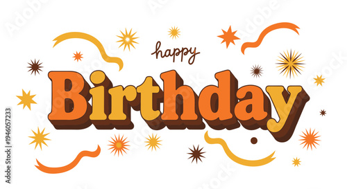 Happy birthday vector illustration with colorful confetti