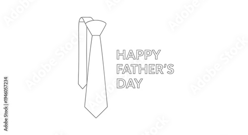 Vector illustration of necktie with Happy Father's Day text