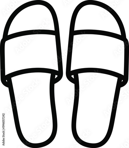 Sandals Line Icon Minimal Summer Footwear Symbol