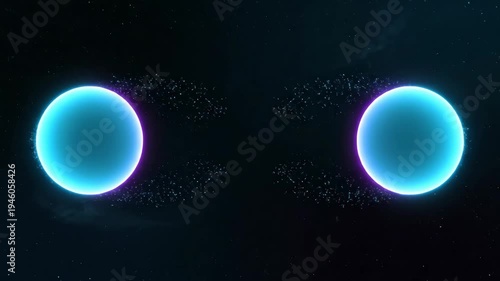 Explore the formation and interaction of celestial bodies in outer space using simple visual animations