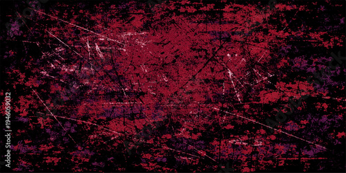 Abstract red grunge texture background with dark dirty aged wall pattern and paint styled design