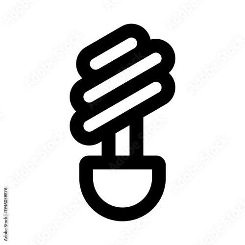CFL light bulb icon. CFL light bulb professional line icon with modern energy saving fluorescent spiral and lighting ecology icon.