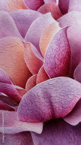 Macro Watercolor Painting of Magnolia Petals Wet-on-Wet Technique