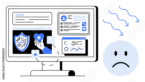 Data security concept. Protecting online health data, safeguarding sensitive medical records, and ensuring privacy in digital environments. Essential for healthcare apps, digital systems