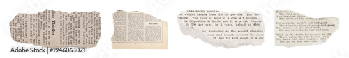 Photos PNG Vintage torn newspaper clippings collection on transparent background