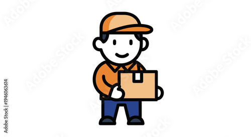Dedicated professional delivery service person delivering a package efficiently