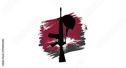 Powerful Symbol of Military Remembrance and Sacrifice on Brushstroke Background