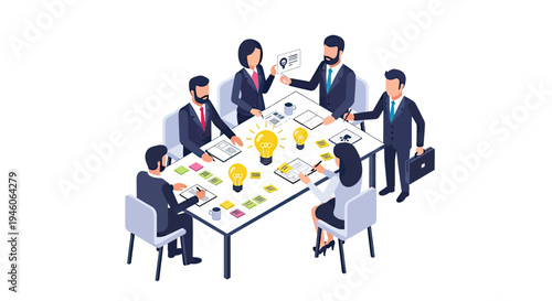 Professional business meeting fostering innovation and creative concepts