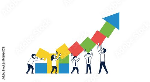 Teamwork and collaboration driving business growth and financial success