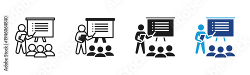 Team Briefing icon set multiple style collection