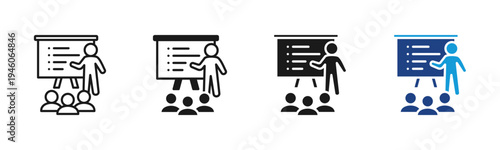 Staff Briefing icon set multiple style collection