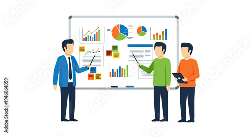 Team collaboration for data analysis and business presentation using charts