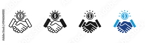 Business Collaboration icon set multiple style collection