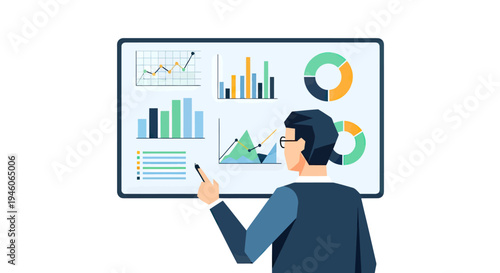 Professional Presenting Data Analysis and Business Growth Strategy Charts