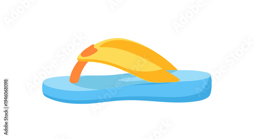 Colorful Beach Flip Flop Sandal Summer Footwear Illustration
