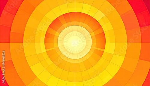 Concentric circles in warm colors, from light yellow center to deep red outer edge