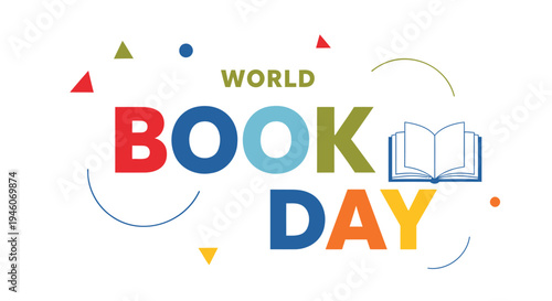 World Book Day colorful typographic illustration vector