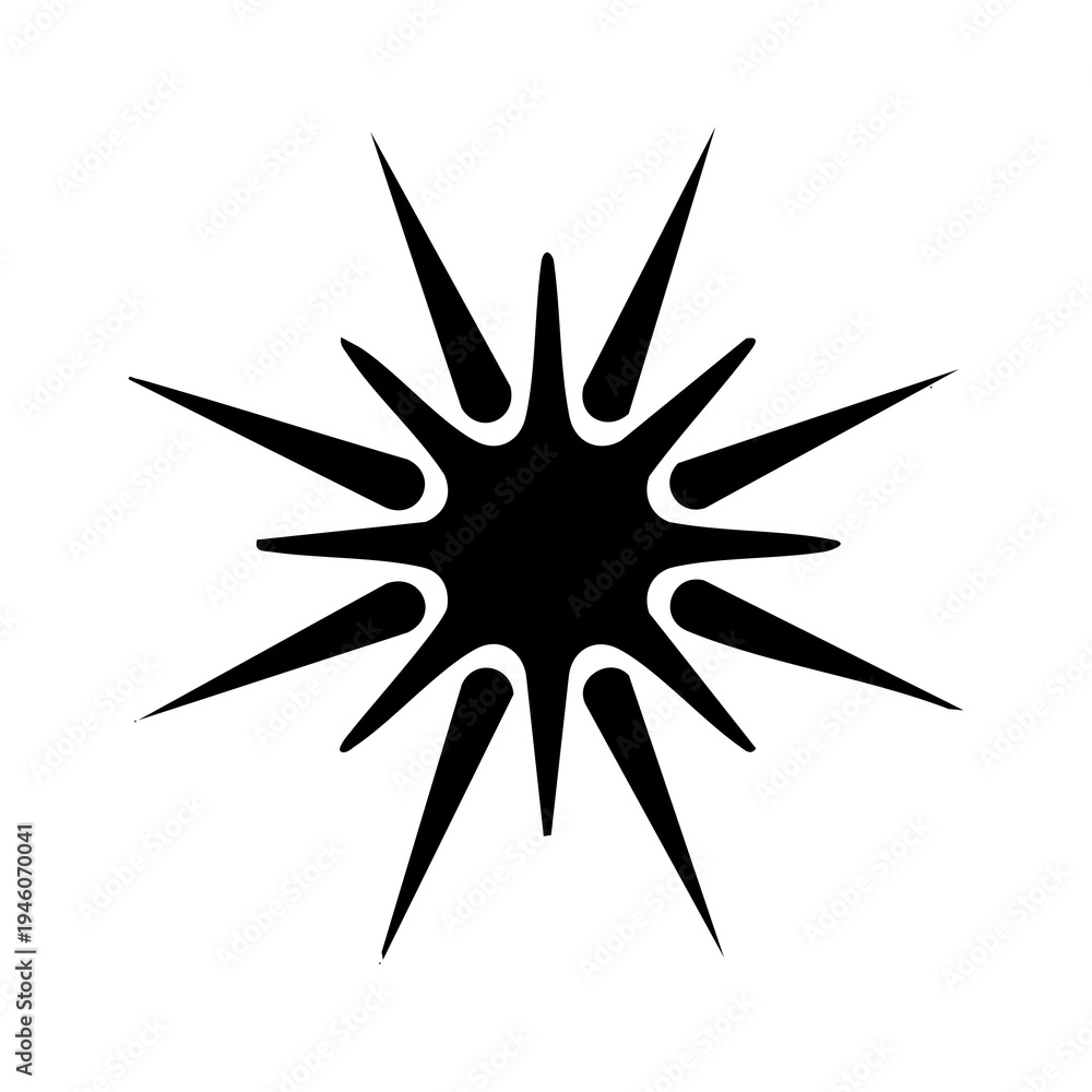 Obraz premium PNG Abstract black starburst shape, transparent background