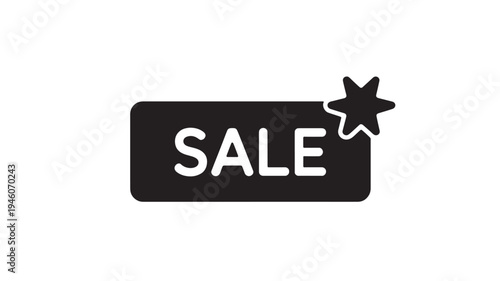 Sale Sign Icon With Starburst – Retail Discount Promotion Banner Symbol