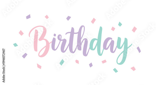 Pastel colorful birthday wish vector illustration