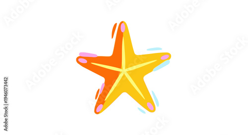 Colorful Starfish Beach Icon Illustration
