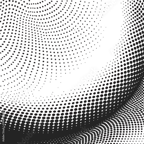 Abstract halftone dotted pattern vector background in blue and black tones